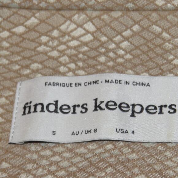 Finders Keepers Neutral Tan Snakeskin Print Olivia Single Button Blazer - Picture 9 of 11